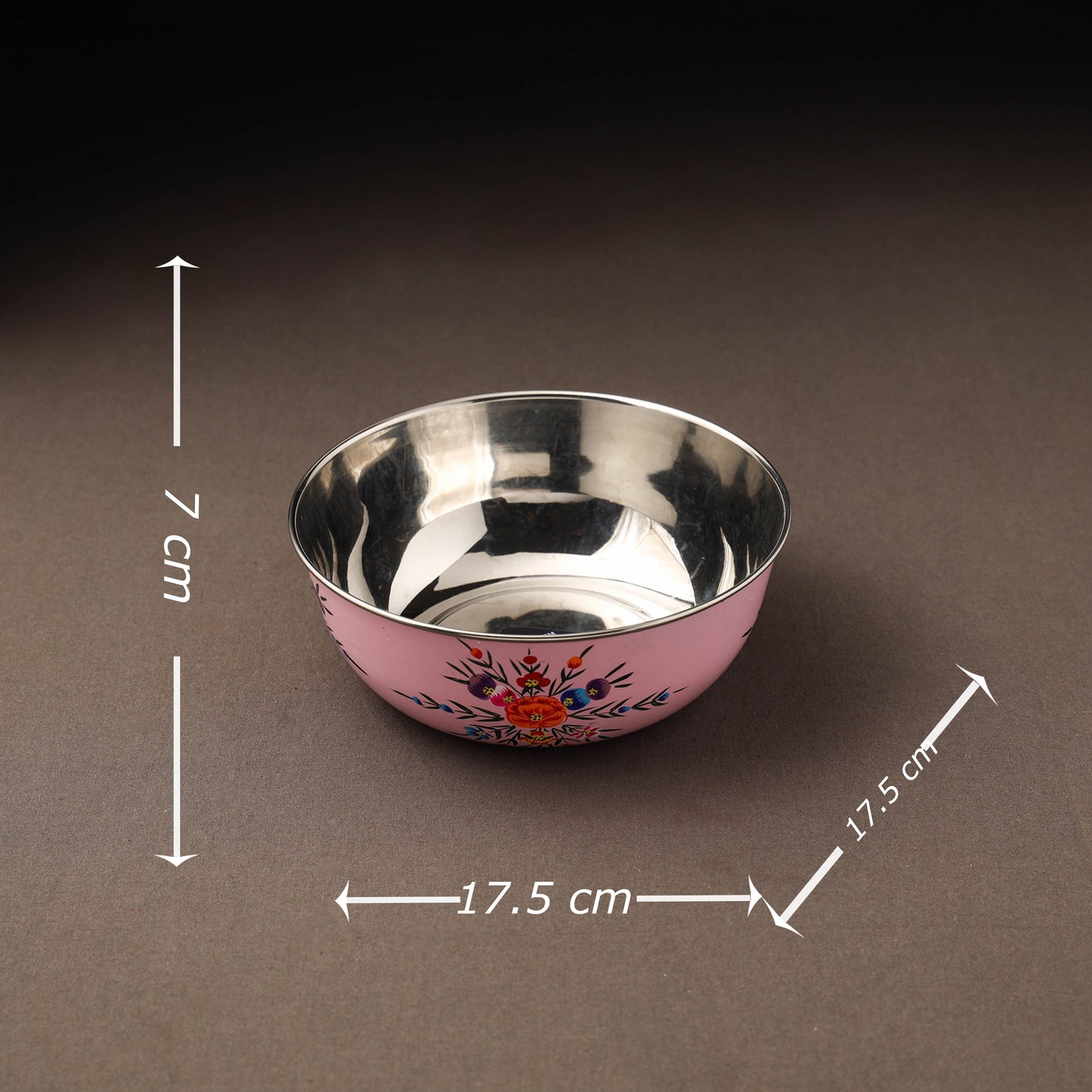 Kashmir enamelware floral handpainted stainless steel