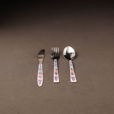 Kashmir enamelware floral handpainted stainless steel