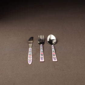 Kashmir enamelware floral handpainted stainless steel