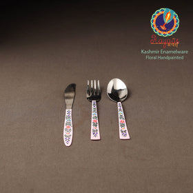 Kashmir enamelware floral handpainted stainless steel