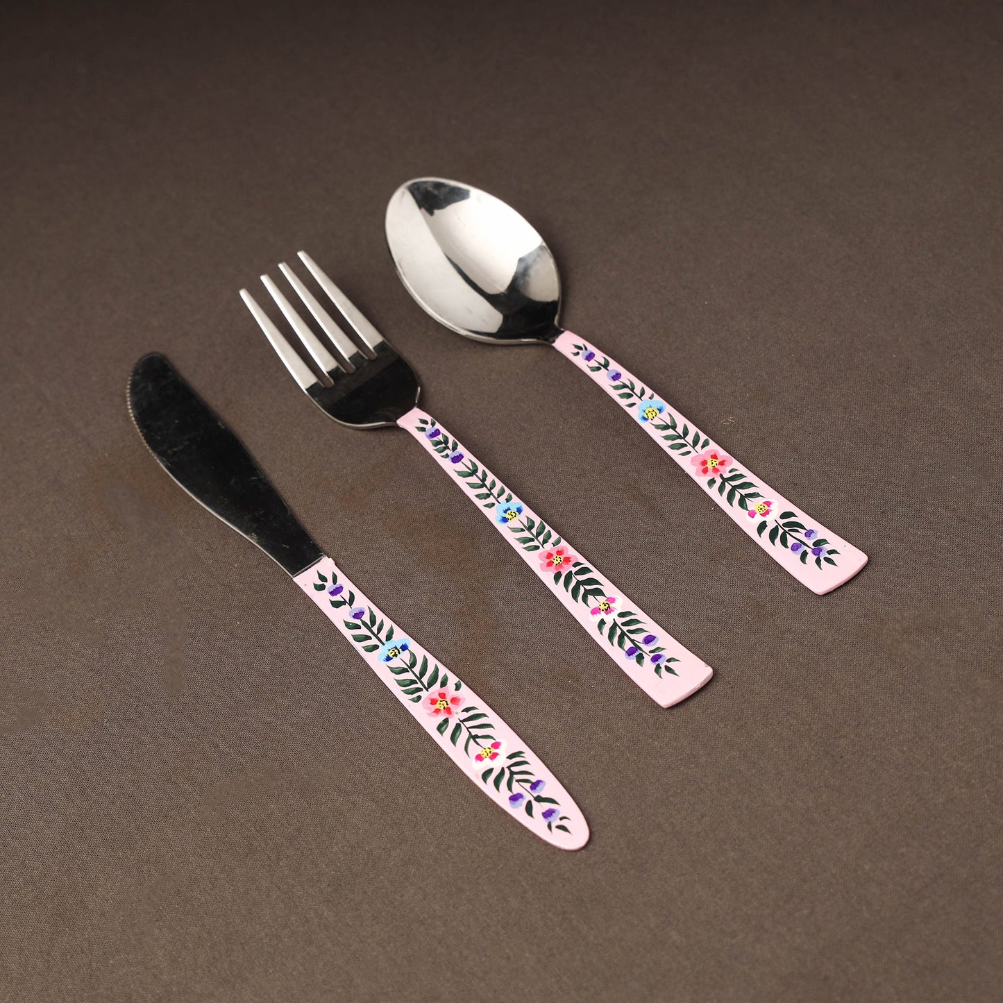 Kashmir enamelware floral handpainted stainless steel