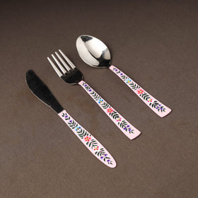 Kashmir enamelware floral handpainted stainless steel