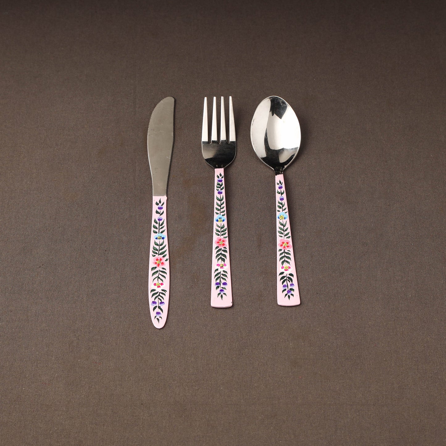 Kashmir enamelware floral handpainted stainless steel