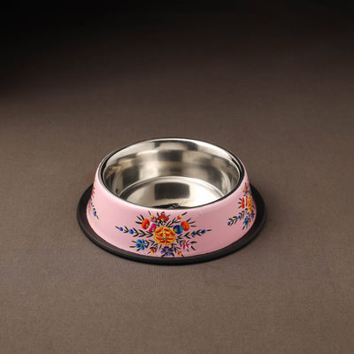 Kashmir enamelware floral handpainted stainless steel pet