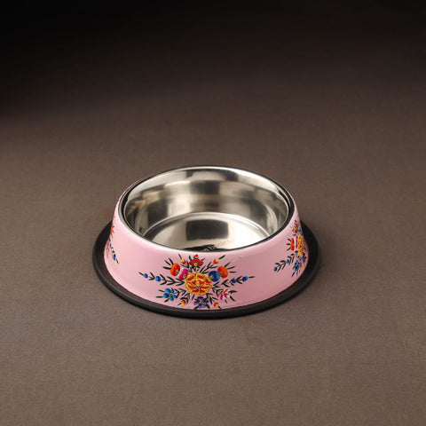 Kashmir enamelware floral handpainted stainless steel pet