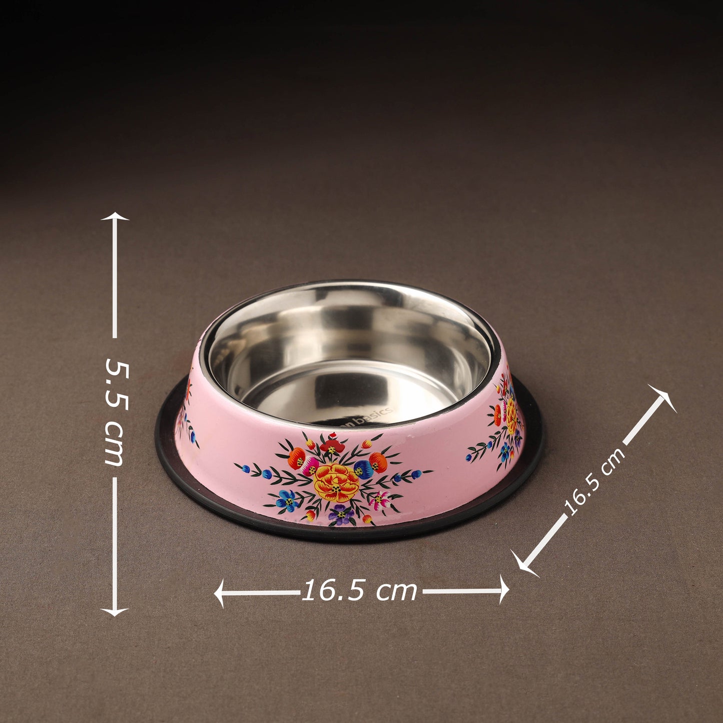 Kashmir enamelware floral handpainted stainless steel pet
