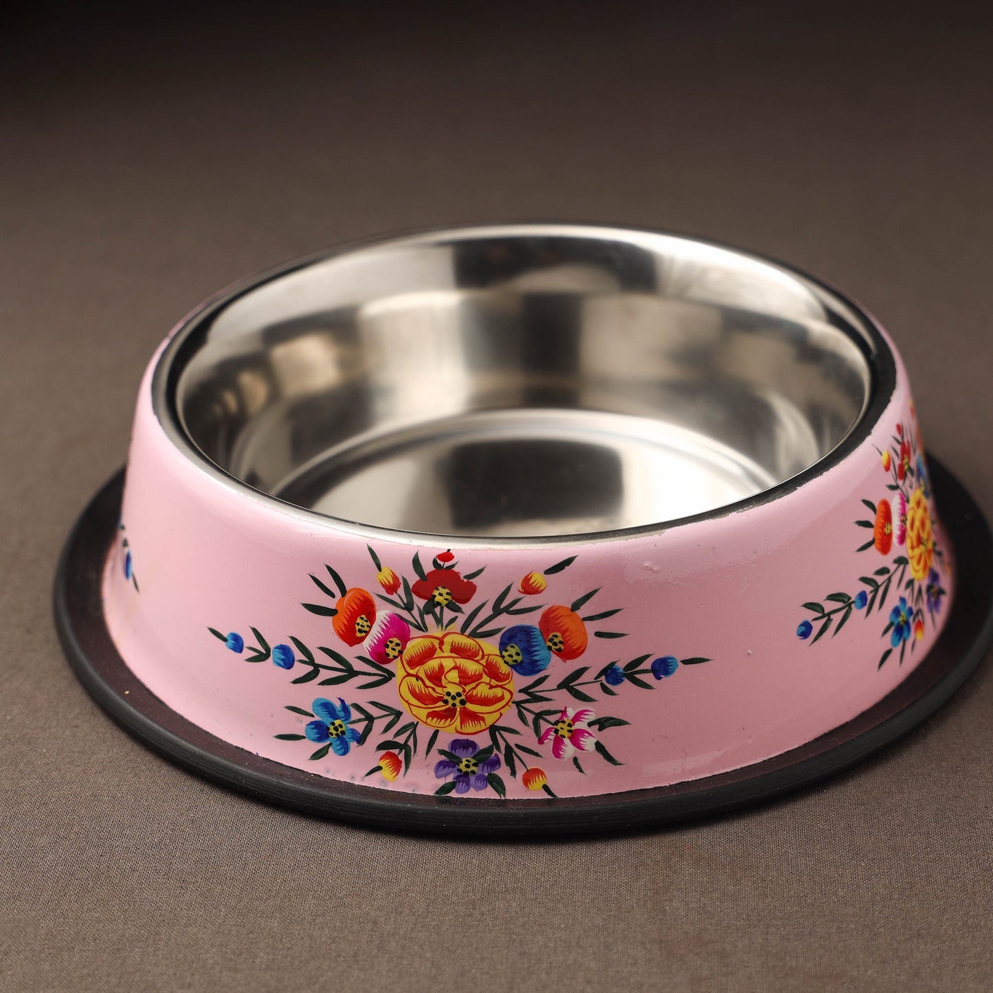 Kashmir enamelware floral handpainted stainless steel pet