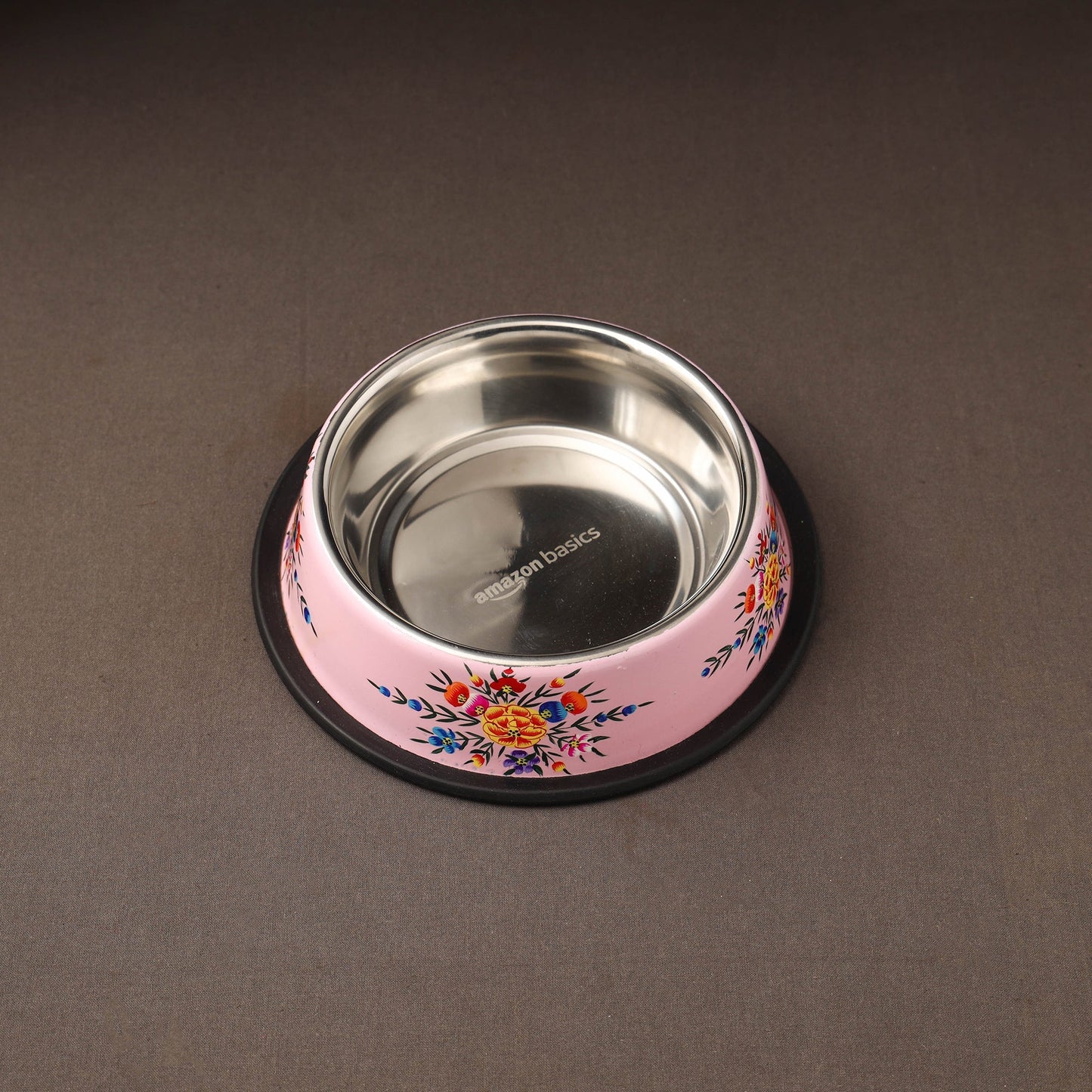Kashmir enamelware floral handpainted stainless steel pet