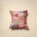 Khambadiya patchwork hand embroidery cushion cover (16 x 16