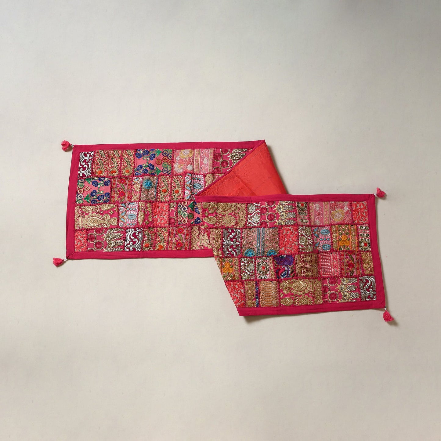 Khambadiya patchwork table runner (71 x 16 in) 07