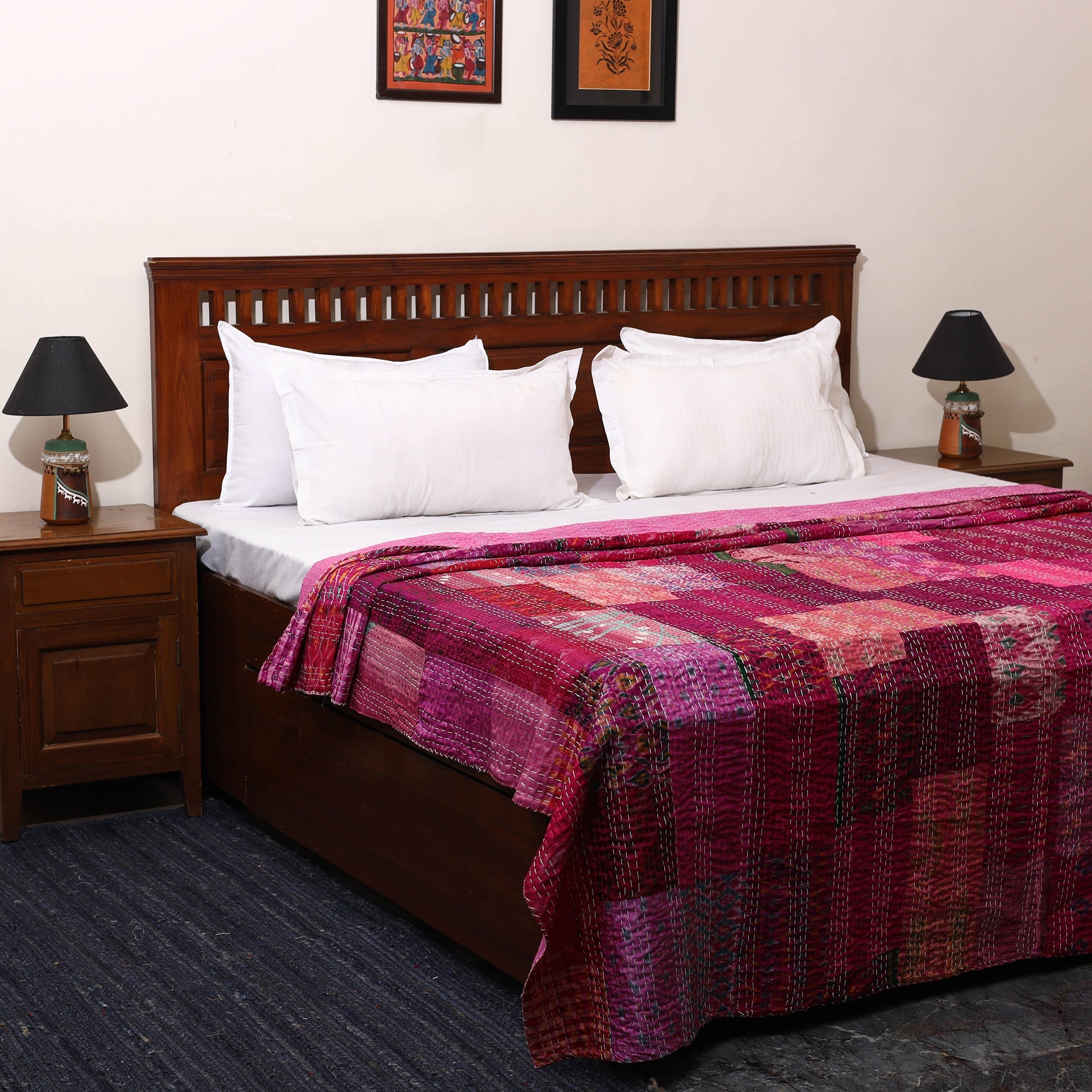 Khambadiya tagai patchwork quilt / gudri / blanket (109 x