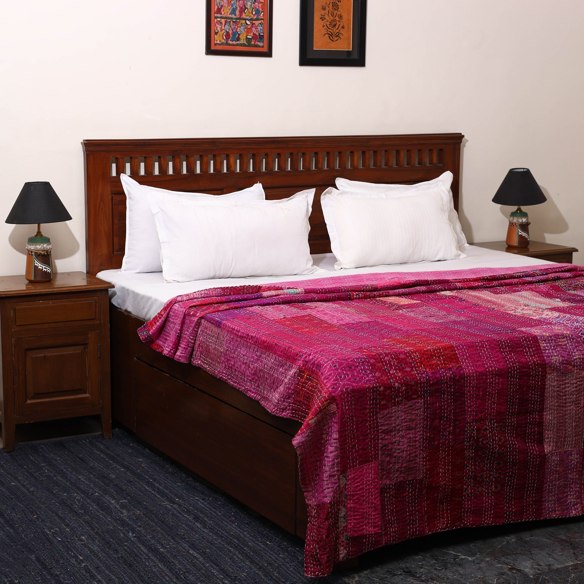 Khambadiya tagai patchwork quilt / gudri / blanket (109 x