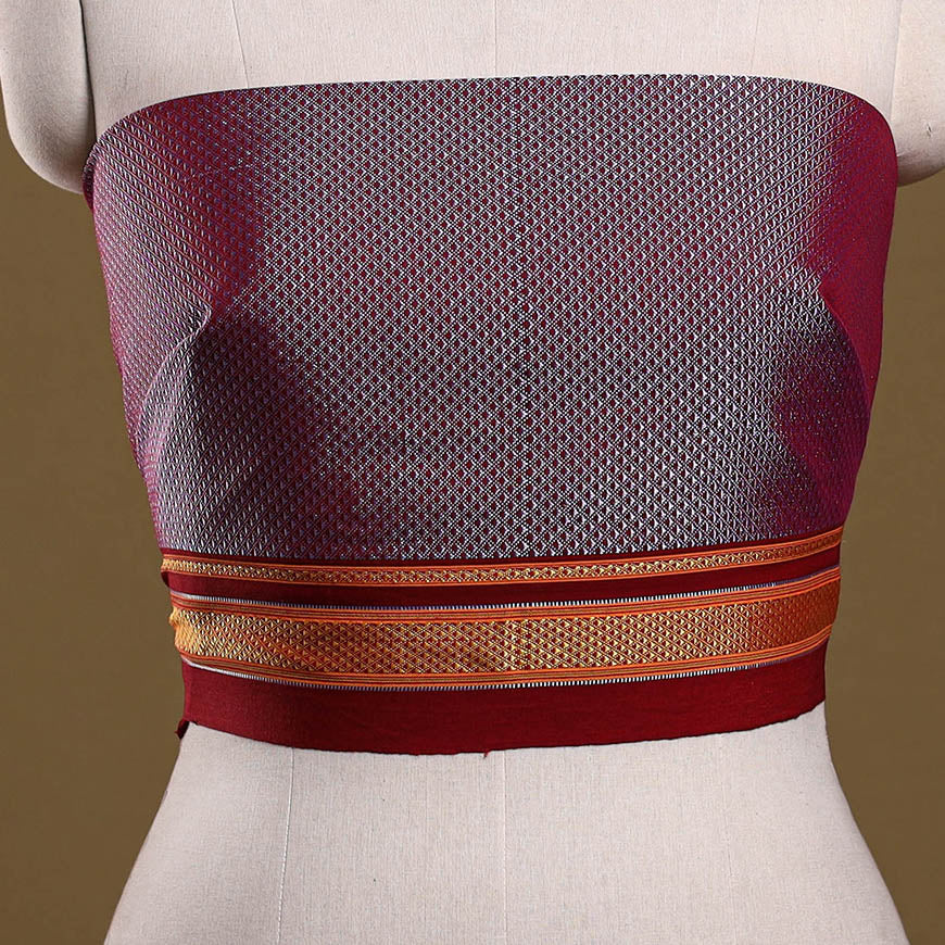 Khun weave cotton blouse piece 21 - handcrafted