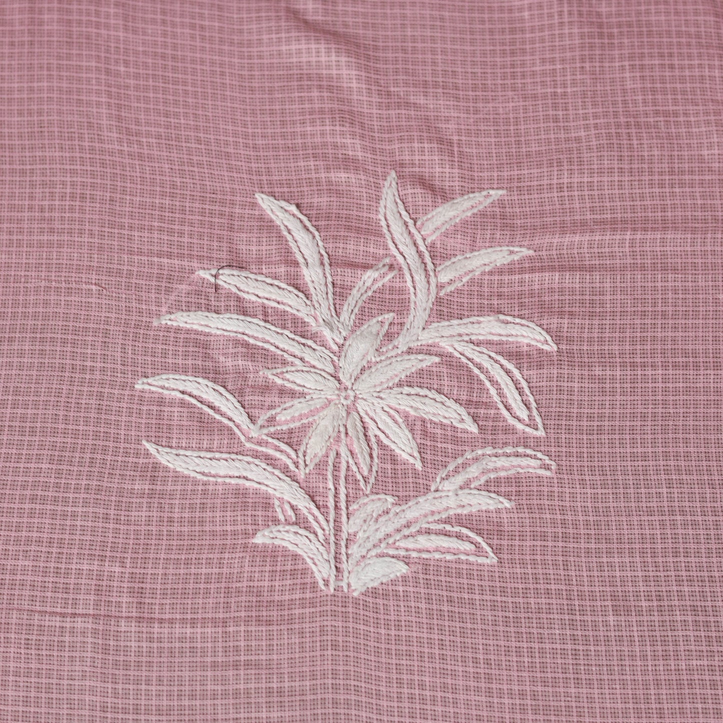 Pink - kota doria cotton chikankari hand embroidered 2pc