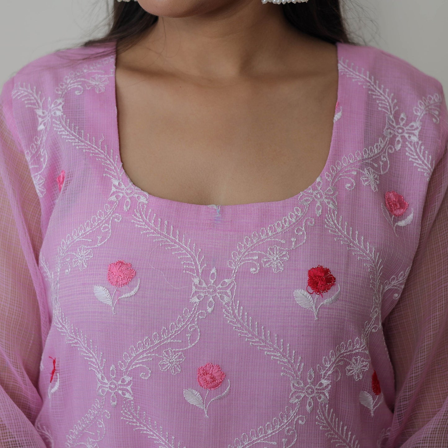 Kota Doria Embroidered Suit Set – Buy Online