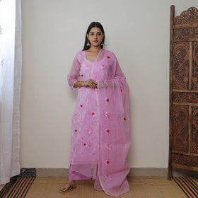 Kota Doria Embroidered Suit Set – Buy Online