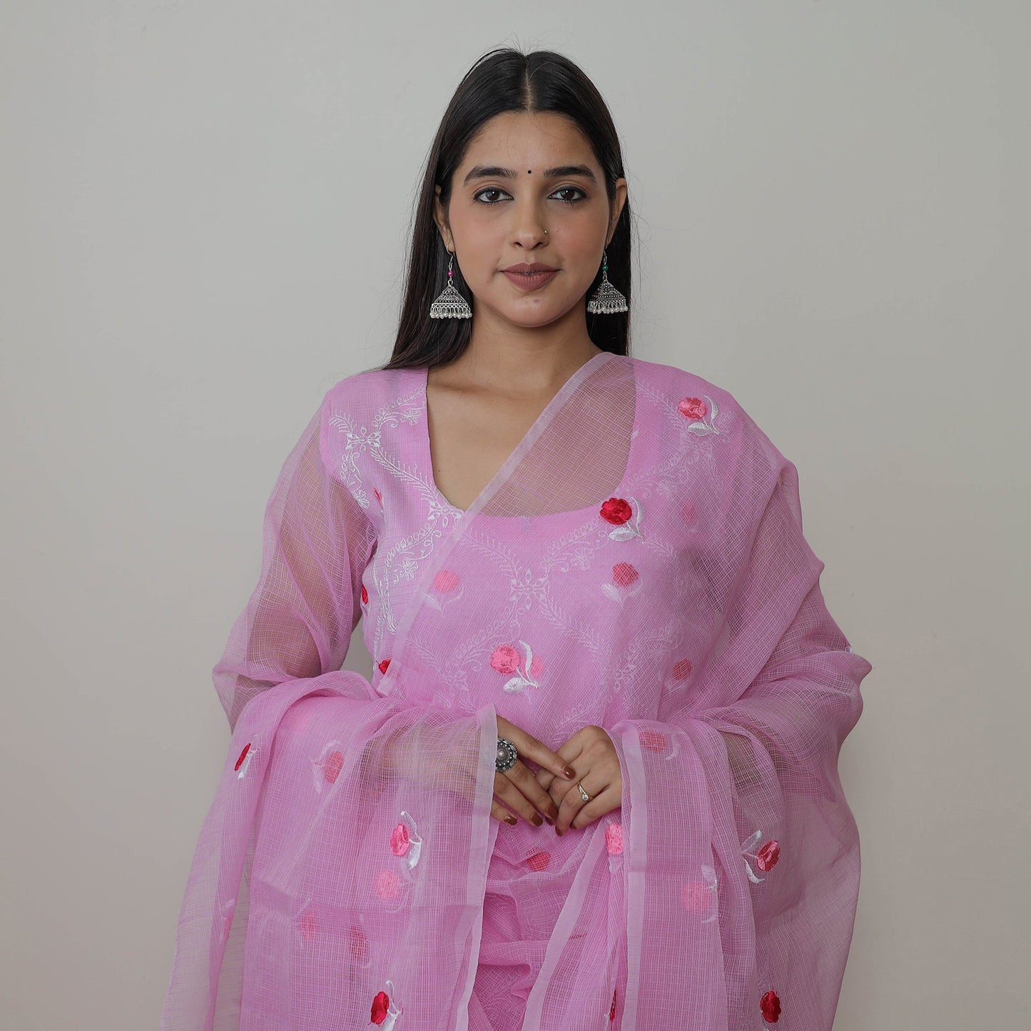 Kota Doria Embroidered Suit Set – Buy Online