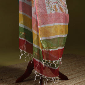 Kota doria cotton hand block print sanganeri floral dupatta