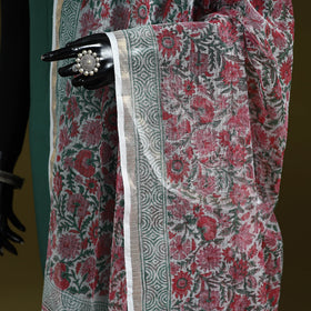 Kota doria cotton hand block print sanganeri floral dupatta