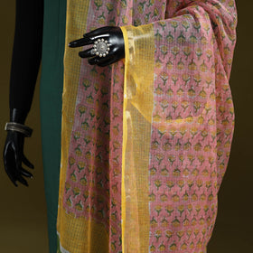 Kota doria cotton hand block print sanganeri floral dupatta