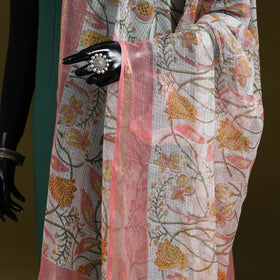 Kota doria cotton hand block print sanganeri floral dupatta