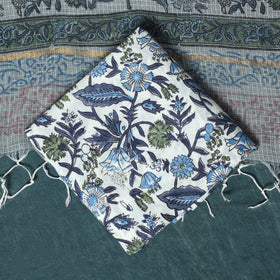 Kota doria cotton hand block sanganeri print 3pc unstitched
