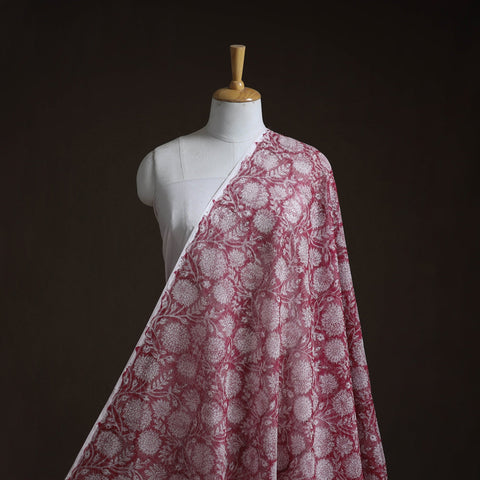 Kota doria cotton hand block sanganeri print fabric 01