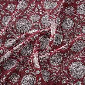 Kota doria cotton hand block sanganeri print fabric 01