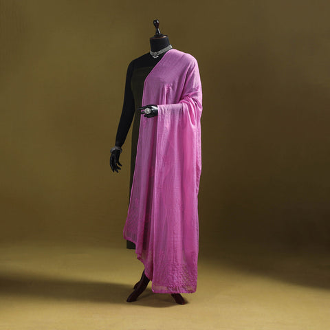 Pink - kota doria cotton hand embroidered lucknowi