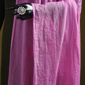 Pink - kota doria cotton hand embroidered lucknowi