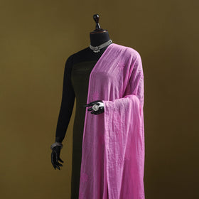 Pink - kota doria cotton hand embroidered lucknowi