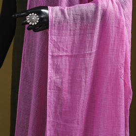 Pink - kota doria cotton hand embroidered lucknowi