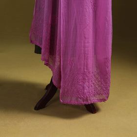 Pink - kota doria cotton hand embroidered lucknowi