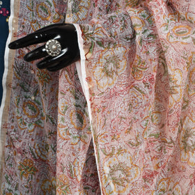 Pink - kota doria cotton sanganeri floral dupatta 28