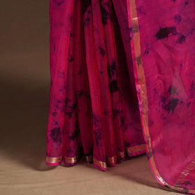 Pink - kota doria silk tie-dye shibori saree 04