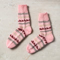  Pink Kumaun Hand Knitted Woolen Socks - Kids