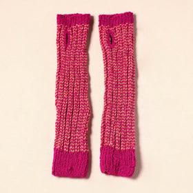 Pink Kumaun Hand Knitted Woollen Hand Warmer