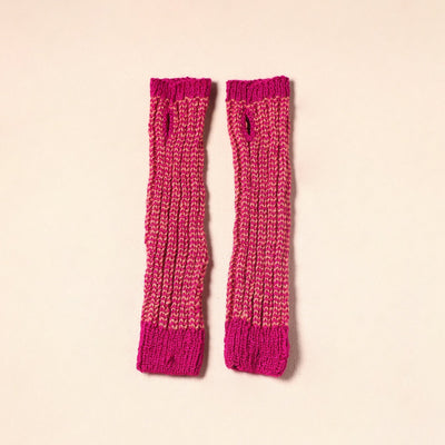 Pink Kumaun Hand Knitted Woollen Hand Warmer