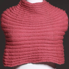 Pink Kumaun Hand Knitted Woolen Shrug 