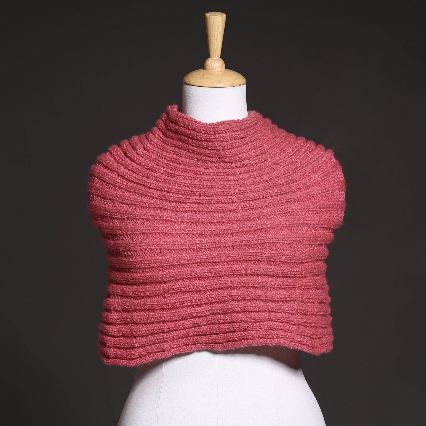 Pink Kumaun Hand Knitted Woolen Shrug 