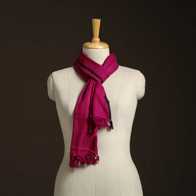 Pink - kumaun handwoven merino wool scarf 124 - handcrafted