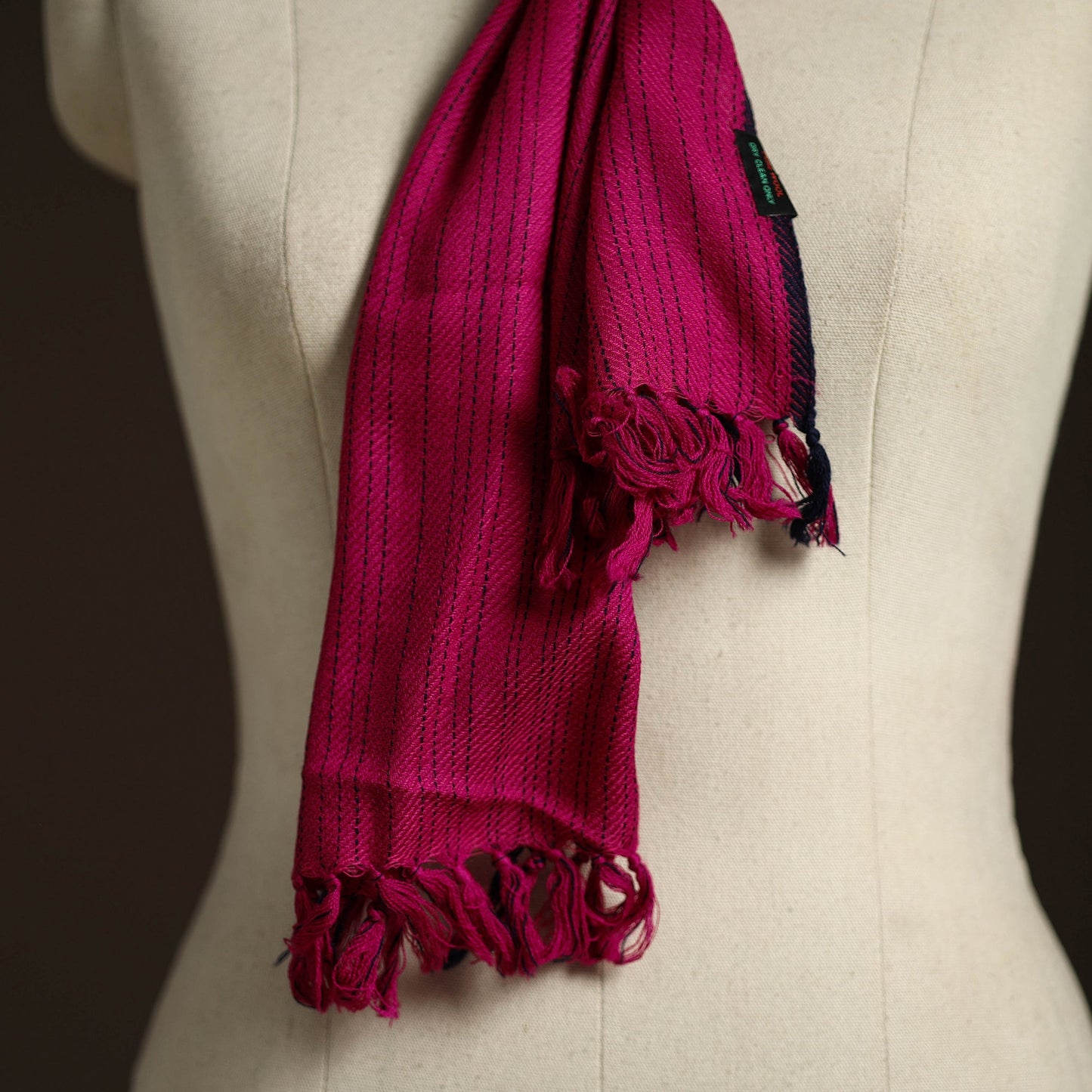Pink - kumaun handwoven merino wool scarf 124 - handcrafted