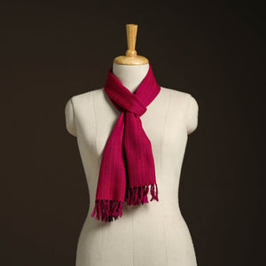 Pink - kumaun handwoven merino wool scarf 144 - handcrafted