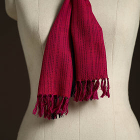 Pink - kumaun handwoven merino wool scarf 144 - handcrafted