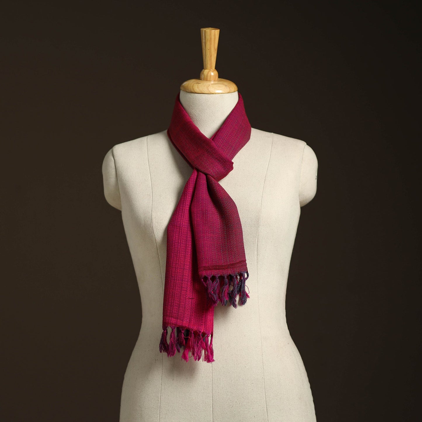 Pink - kumaun handwoven merino wool scarf 145 - handcrafted