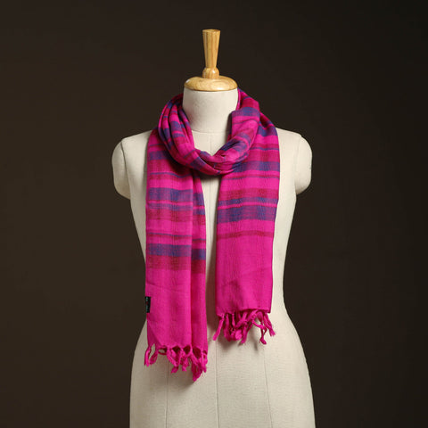 Pink - kumaun handwoven merino wool stole 82 - handcrafted