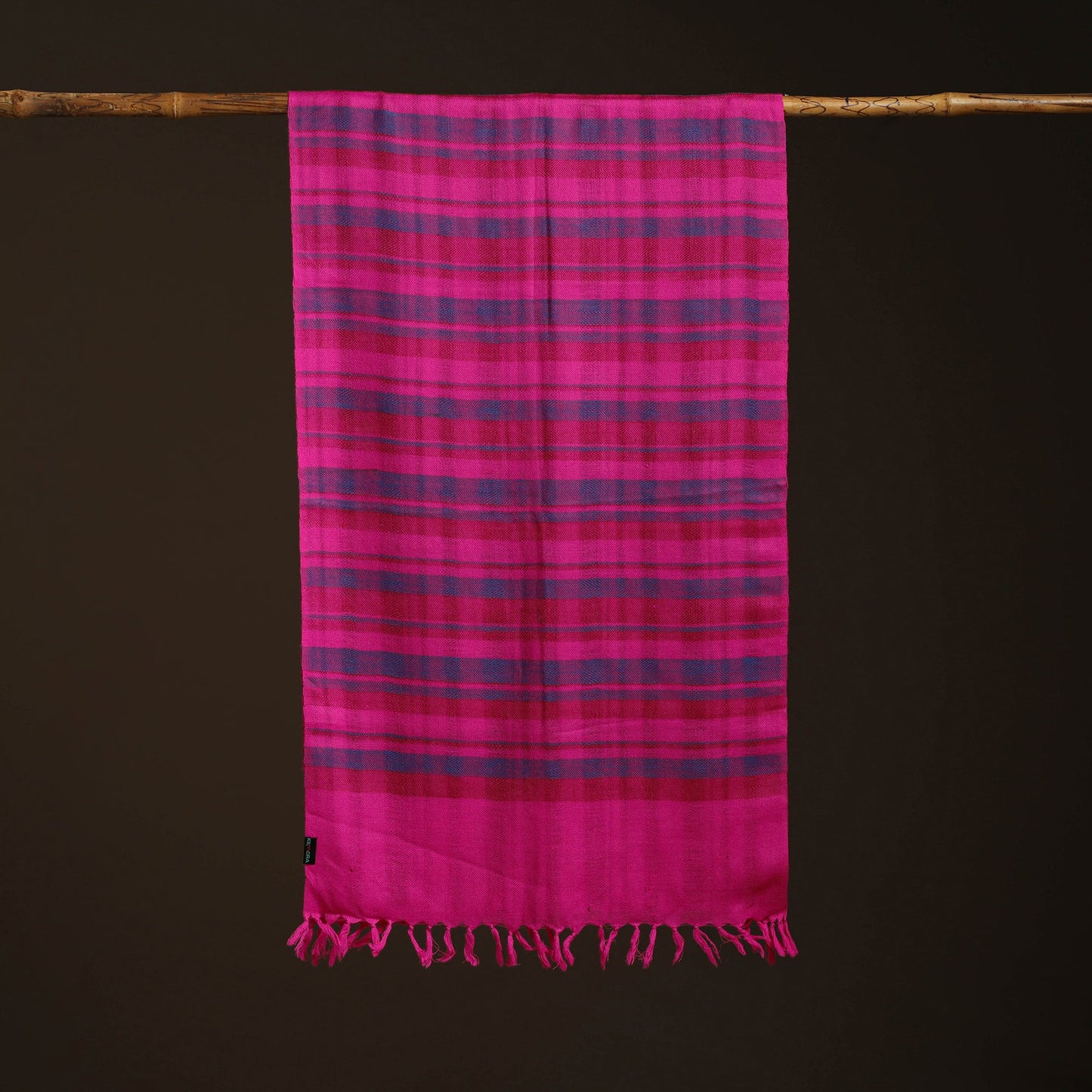 Pink - kumaun handwoven merino wool stole 82 - handcrafted