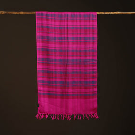 Pink - kumaun handwoven merino wool stole 82 - handcrafted