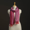 Pink - kumaun handwoven merino wool x cotton stole 108