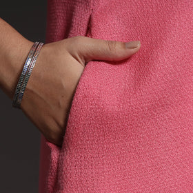 Pink - Kumaun Handwoven Straight Merino Woolen Kurta